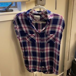 Rails Plaid Short Sleeve Button Down Top